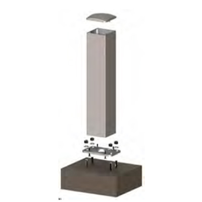 Poteau sur platine